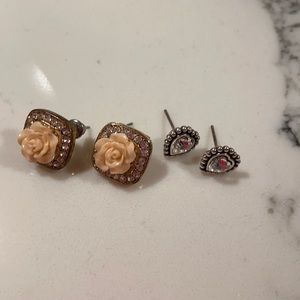 Two pair of rhinestone studs